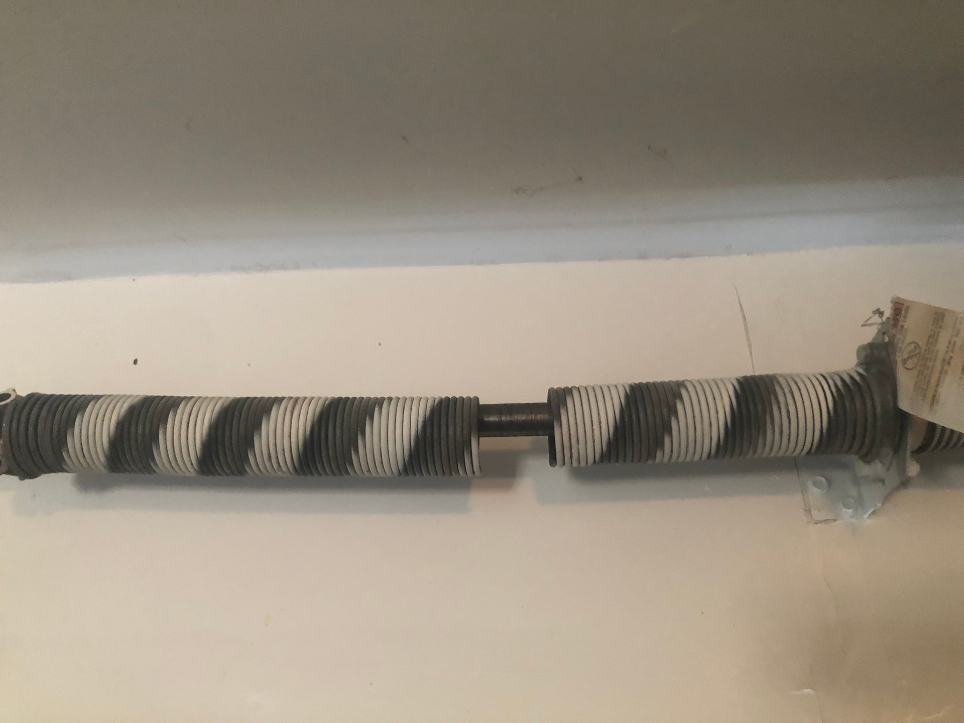 Broken garage door spring